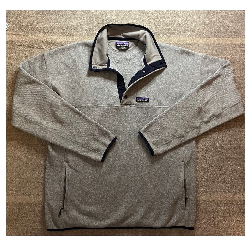 Patagonia Better Sweater 1/4 Snap Fleece Pullover Grey Mens Large